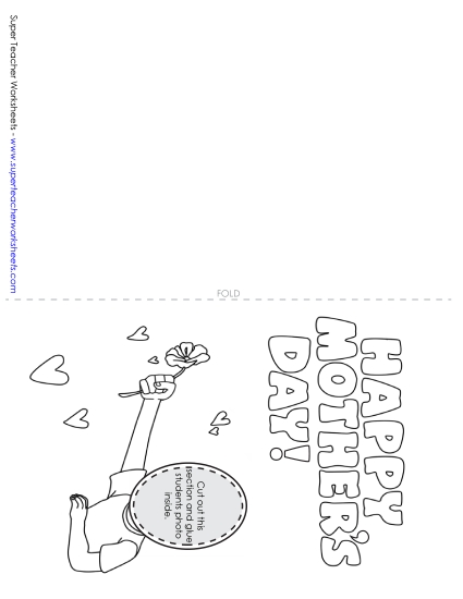 Cards for Moms - Glue-Your-Picture Card: Flowers (Printable PDF Worksheet)