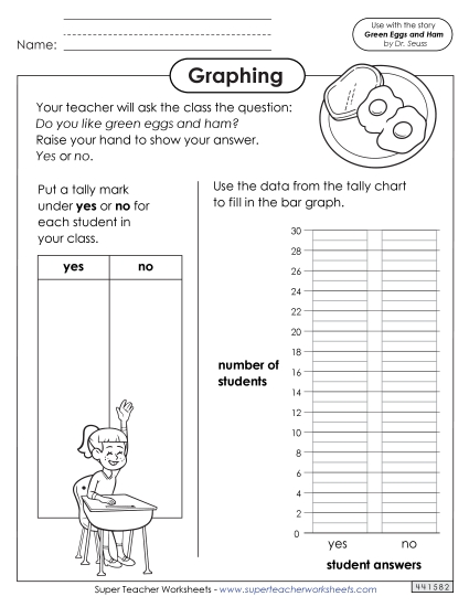 Worksheets - Green Eggs Graphing Activity (Printable PDF Worksheet)