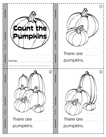 Holidays - Halloween: Count the Pumpkins (Printable PDF Worksheet)