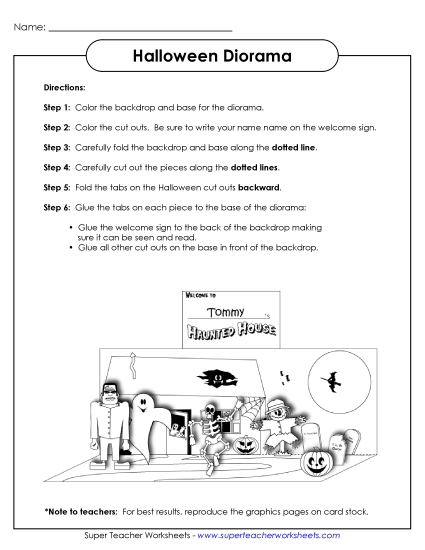 Dioramas - Halloween Diorama (Printable PDF Worksheet)