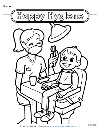 Coloring Pages - Happy Hygiene (Printable PDF Worksheet)
