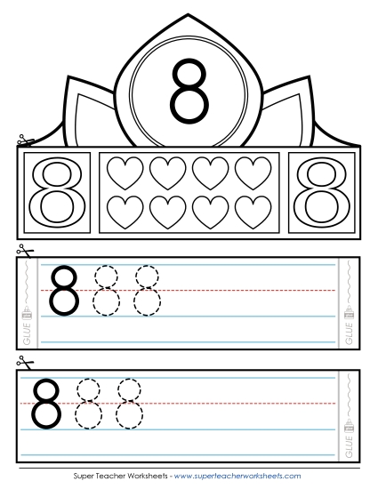 Number Eight - Hat: Number 8 (Printable PDF Worksheet)