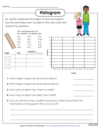 Histogram Fill-In (Height) (Printable PDF Worksheet)