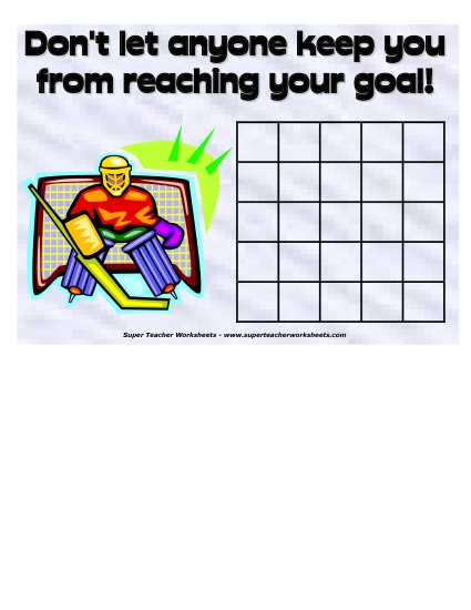 Small Charts - Hockey Sticker Chart (Printable PDF Worksheet)