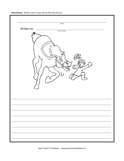 Story Pictures - Horse Chase (Printable PDF Worksheet)