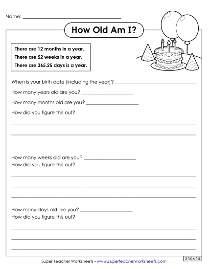 Number Challenges - How Old Am I? (Grade 5 and Up) (Printable PDF Worksheet)