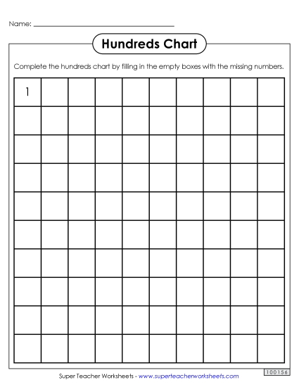 Hundreds Charts (1-100) - Hundreds Chart (Blank) (Printable PDF Worksheet)