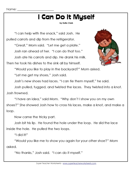 I Can Do It By Myself (Printable PDF Worksheet)