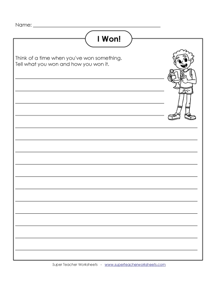 I won! (Printable PDF Worksheet)