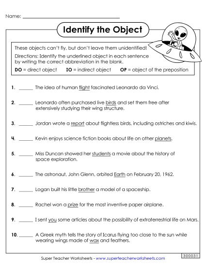 Identify the Objects (Printable PDF Worksheet)