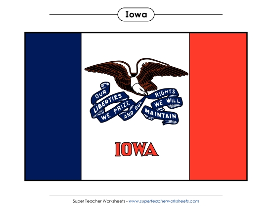 Flags & Seals - Iowa State Flag (Full-Color Version) (Printable PDF Worksheet)