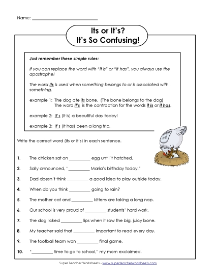 Its and It's - Its and It's (Printable PDF Worksheet)
