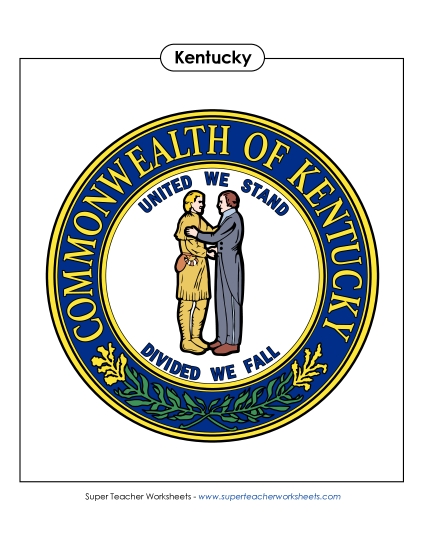 Flags & Seals - Kentucky State Seal (Full-Color Version) (Printable PDF Worksheet)