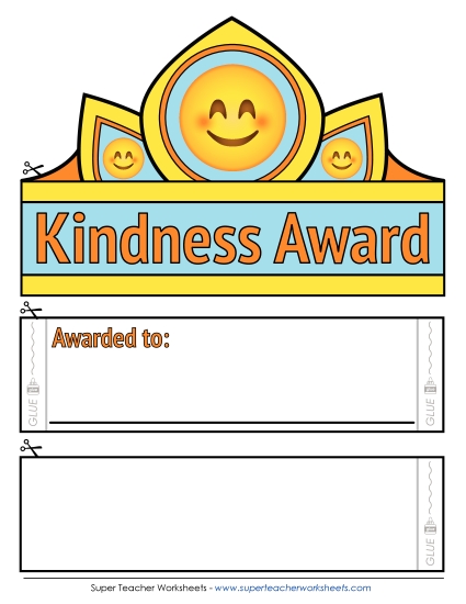 Award Crowns/Hats - Kindness Award (Color) (Printable PDF Worksheet)