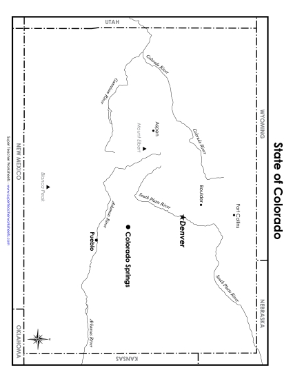 Maps - Labeled Colorado Map (Printable PDF Worksheet)