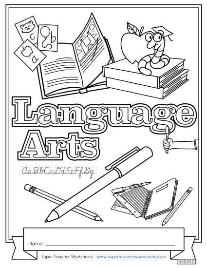 Folder & Binder Covers - Language Arts (Printable PDF Worksheet)