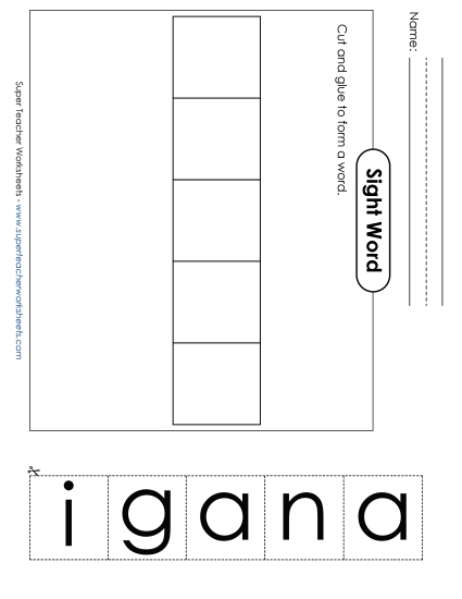 Large Cut-and-Glue: Again (Printable PDF Worksheet)