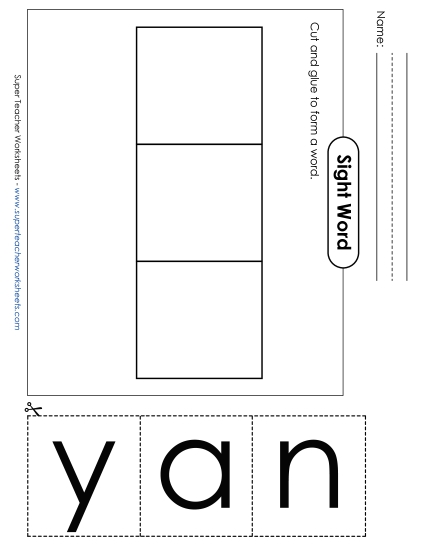 Large Cut-and-Glue: Any (Printable PDF Worksheet)
