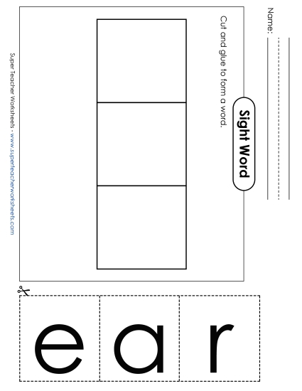 Large Cut-and-Glue: Are (Printable PDF Worksheet)