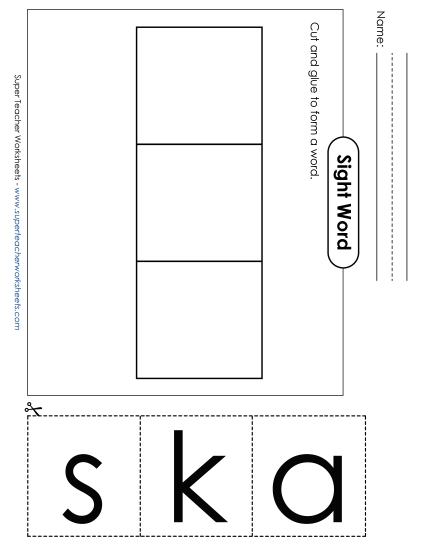 Large Cut-and-Glue: Ask (Printable PDF Worksheet)