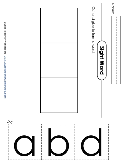 Large Cut-and-Glue: Bad (Printable PDF Worksheet)