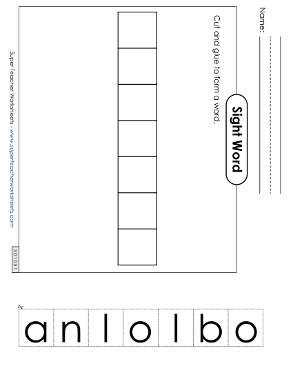 Large Cut-and-Glue: Balloon (Printable PDF Worksheet)