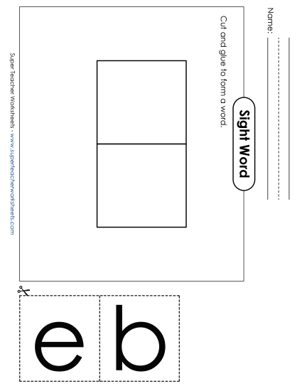 Large Cut-and-Glue: Be (Printable PDF Worksheet)