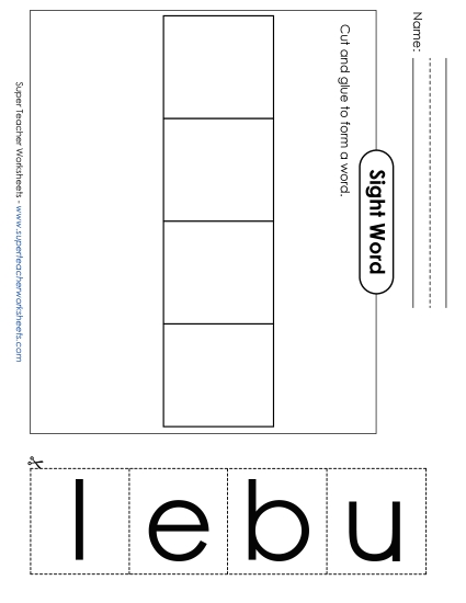 Large Cut-and-Glue: Blue (Printable PDF Worksheet)