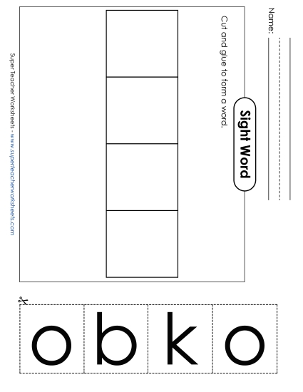 Large Cut-and-Glue: Book (Printable PDF Worksheet)