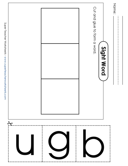 Large Cut-and-Glue: Bug (Printable PDF Worksheet)