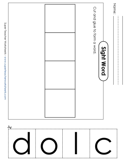 Large Cut-and-Glue: Cold (Printable PDF Worksheet)