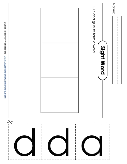 Large Cut-and-Glue: Dad (Printable PDF Worksheet)