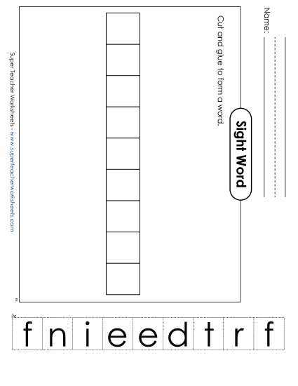 Large Cut-and-Glue: Different (Printable PDF Worksheet)