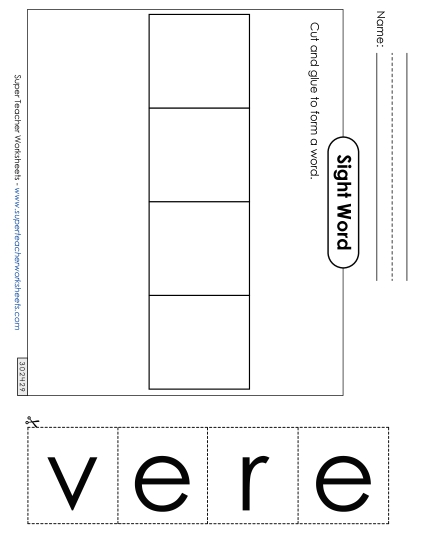 Large Cut-and-Glue: Ever (Printable PDF Worksheet)