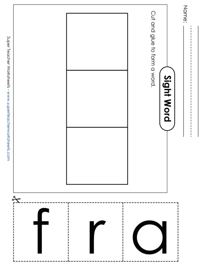 Large Cut-and-Glue: Far (Printable PDF Worksheet)
