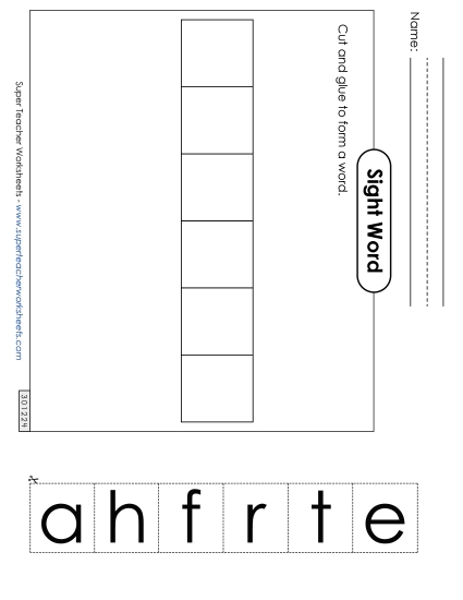 Large Cut-and-Glue: Father (Printable PDF Worksheet)