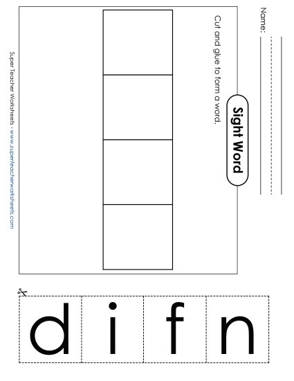 Large Cut-and-Glue: Find (Printable PDF Worksheet)