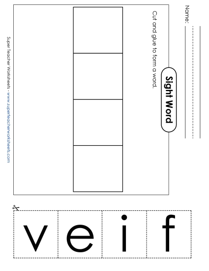 Large Cut-and-Glue: Five (Printable PDF Worksheet)