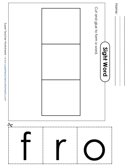 Large Cut-and-Glue: For (Printable PDF Worksheet)