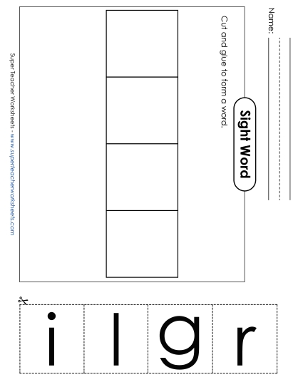Large Cut-and-Glue: Girl (Printable PDF Worksheet)