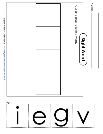 Large Cut-and-Glue: Give (Printable PDF Worksheet)