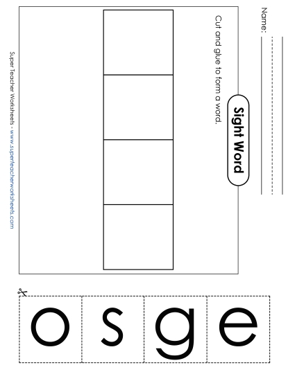 Large Cut-and-Glue: Goes (Printable PDF Worksheet)
