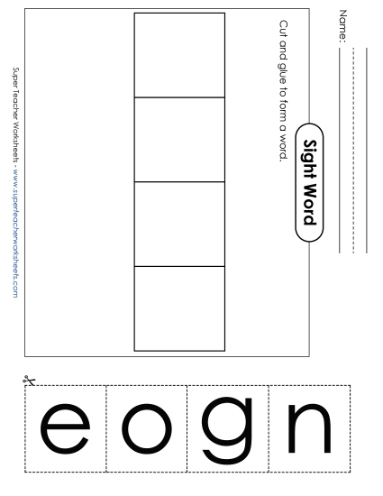 Large Cut-and-Glue: Gone (Printable PDF Worksheet)