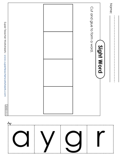 Large Cut-and-Glue: Gray (Printable PDF Worksheet)