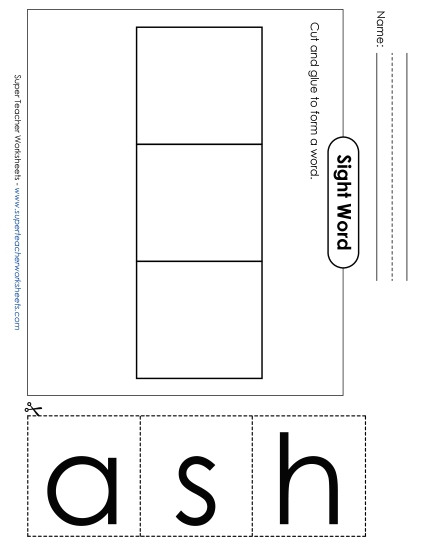 Large Cut-and-Glue: Has (Printable PDF Worksheet)