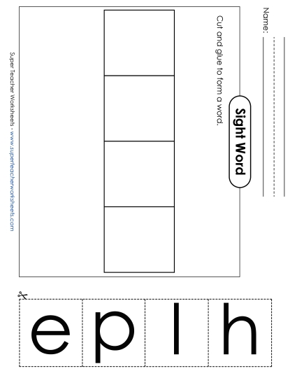Large Cut-and-Glue: Help (Printable PDF Worksheet)