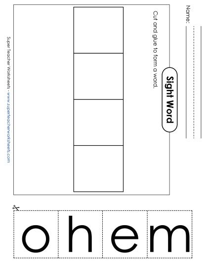 Large Cut-and-Glue: Home (Printable PDF Worksheet)