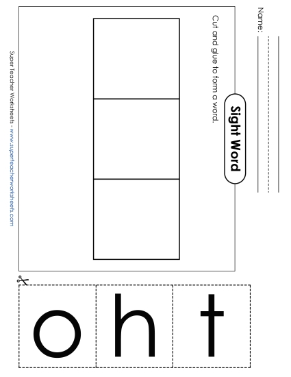 Large Cut-and-Glue: Hot (Printable PDF Worksheet)