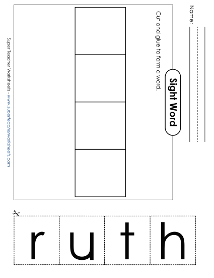 Large Cut-and-Glue: Hurt (Printable PDF Worksheet)