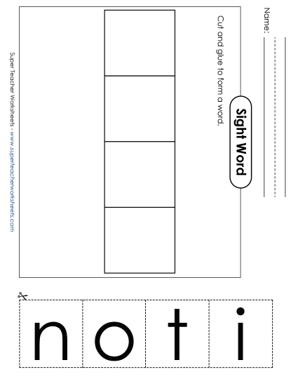 Large Cut-and-Glue: Into (Printable PDF Worksheet)